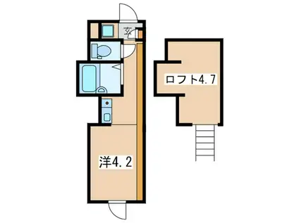 プライムテラス生田(ワンルーム/1階)の間取り写真