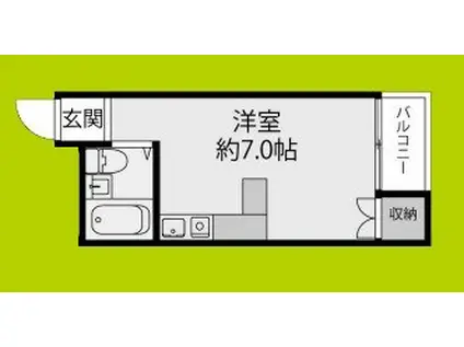 エクラ東住吉(ワンルーム/1階)の間取り写真
