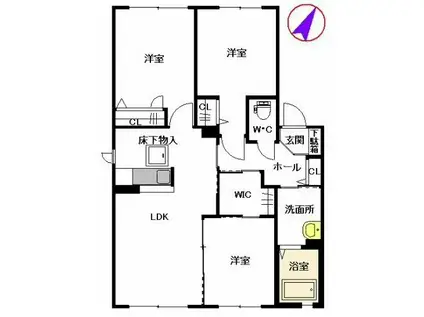 ガーデンパーク はなみずき(3LDK/1階)の間取り写真