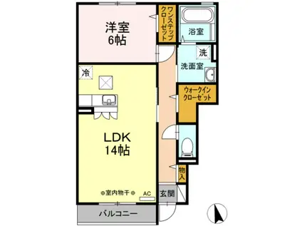 ウイングコート(1LDK/1階)の間取り写真