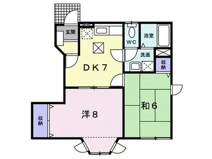サニープレイス大峯(2DK/1階)の間取り写真