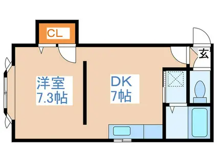 アルファルーセント(1DK/3階)の間取り写真