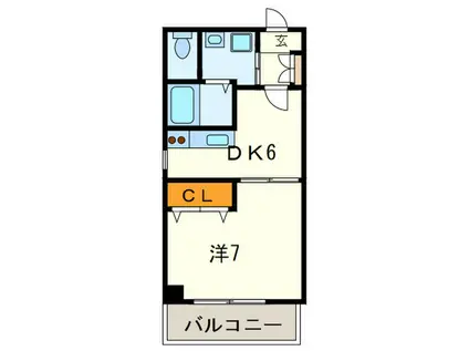 CUBRICK COURT(1DK/2階)の間取り写真
