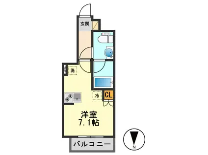 アゼスト金町(ワンルーム/3階)の間取り写真