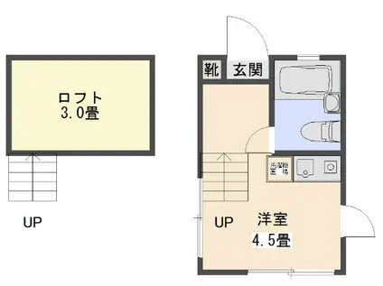 沼袋4丁目アパート(ワンルーム/1階)の間取り写真