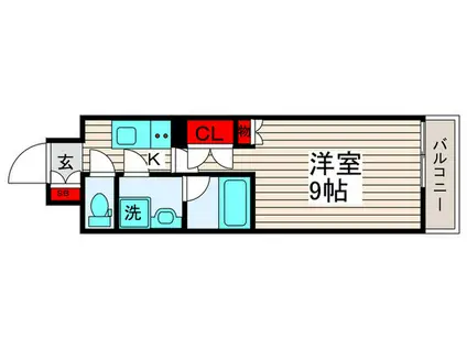 アルテカーサアリビエ東京イースト(1K/4階)の間取り写真