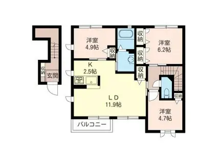 コートルミエールC(3LDK/2階)の間取り写真