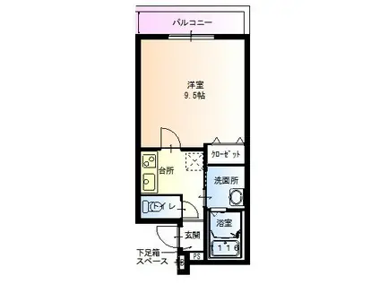 フジパレス 中加賀屋II番館(1K/2階)の間取り写真