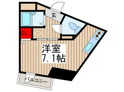 G-CREST(ワンルーム/4階)の間取り写真