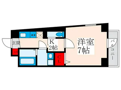 リヴェールS.A(1K/5階)の間取り写真