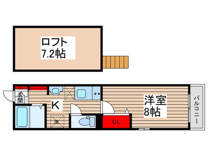 エクセラン馬橋ノース(1K/3階)の間取り写真