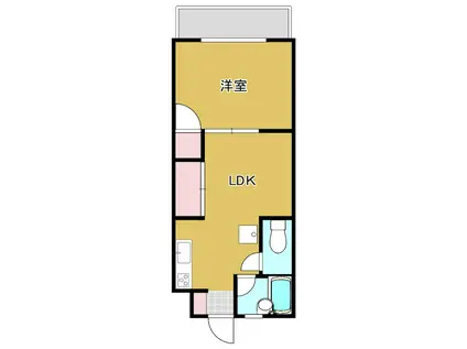 ラポールII(1K/3階)の間取り写真