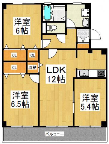 サクラパレス(3LDK/2階)の間取り写真