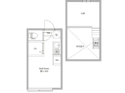 アーバンプレイス中野VII(ワンルーム/2階)の間取り写真