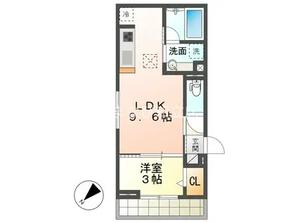 ＪＲ東海道本線 安城駅 徒歩5分 3階建 新築(1LDK/1階)の間取り写真
