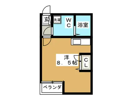 ラグーナコート荏原(ワンルーム/1階)の間取り写真