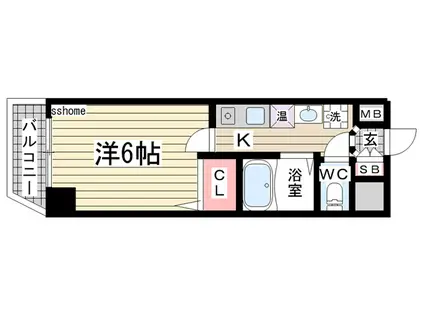 セレブコート(1K/3階)の間取り写真