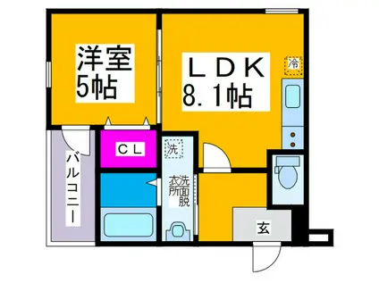FUJIPALACE 桜 西今川I番館(1LDK/1階)の間取り写真