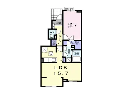 ルーラル クラウン(1LDK/1階)の間取り写真