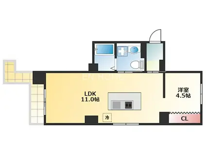W京町堀(1LDK/2階)の間取り写真