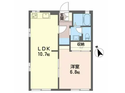 フローラルアベニューA(1LDK/1階)の間取り写真