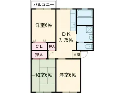 コーポ21(3DK/1階)の間取り写真