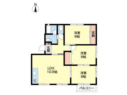 ベルヴィルQIIB(3LDK/2階)の間取り写真