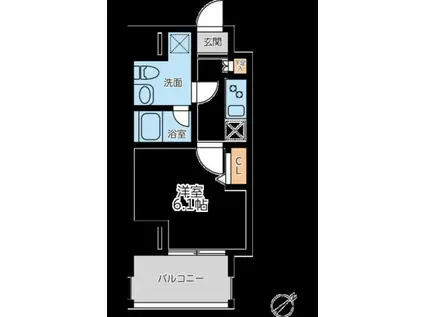 プライマル横濱平沼橋(1K/4階)の間取り写真