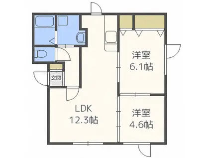 NOMBRE NOIR(2LDK/2階)の間取り写真