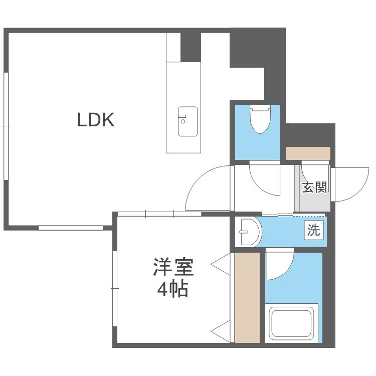 カレラ学園前(1LDK/2階)の間取り写真