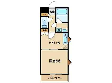 ライズ2(1DK/3階)の間取り写真