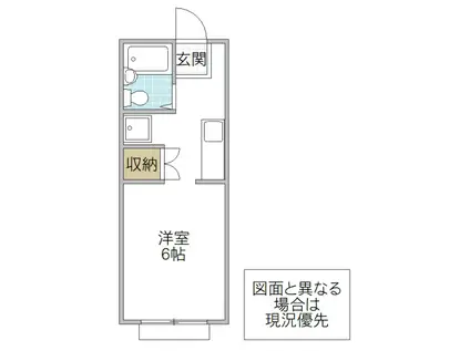 クアトロ A(ワンルーム/2階)の間取り写真
