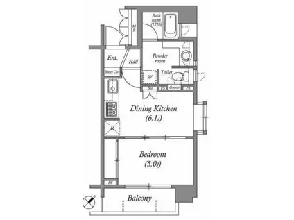 グランド・ルー都立大学(1DK/8階)の間取り写真