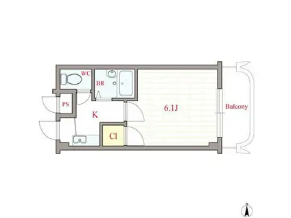 ラフォレスタ(1K/3階)の間取り写真