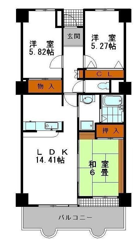シャトー ブランシェ(3LDK/7階)の間取り写真