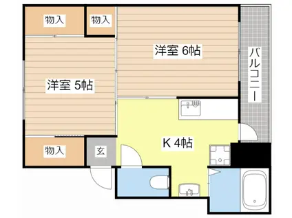 ヴィラナリー愛知川II(2K/2階)の間取り写真