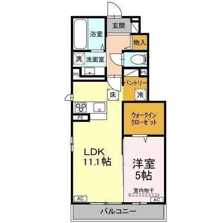 D-ROOMルポ(1LDK/1階)の間取り写真