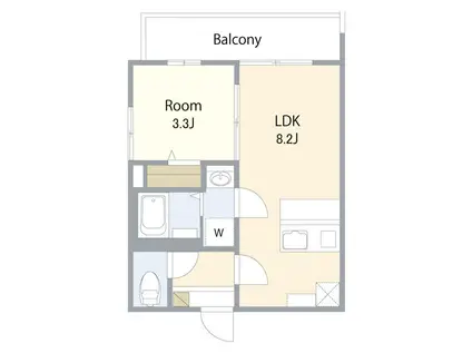 ソラーナ 南流山(1LDK/2階)の間取り写真