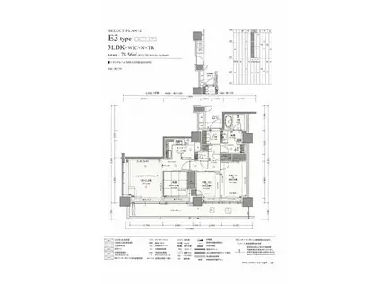 BRILLIATOWER上野池之端(3LDK/26階)の間取り写真