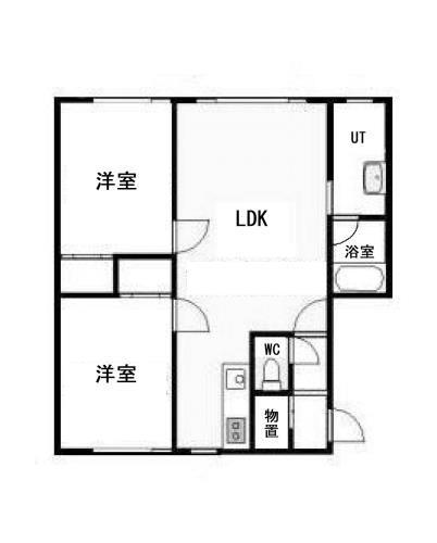 フラワーコート(2LDK/1階)の間取り写真