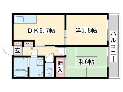 フォルステン・ドルフ A棟(2DK/1階)の間取り写真