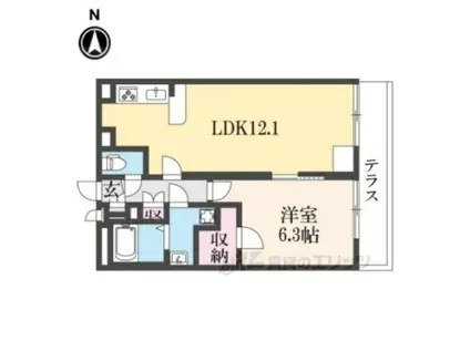 レオパレスエクセル耳成(1LDK/1階)の間取り写真