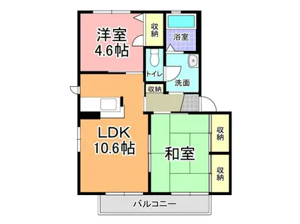 グランコート三番館(2LDK/1階)の間取り写真