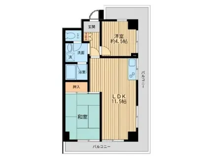 入間市駅前ビル(2LDK/7階)の間取り写真