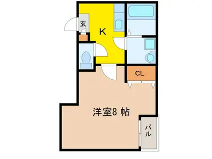 クレフラスト台原駅前(1K/2階)の間取り写真