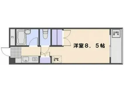 ドリームハイツ(ワンルーム/1階)の間取り写真