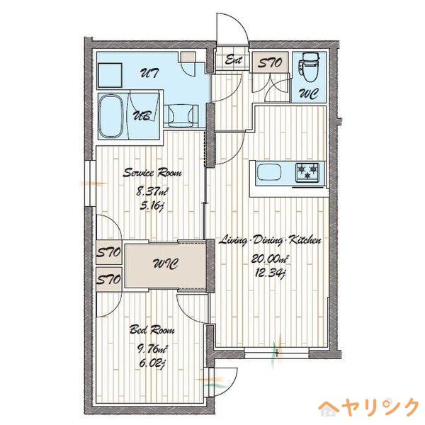 QUADOR NOIE 今池(1LDK/2階)の間取り写真