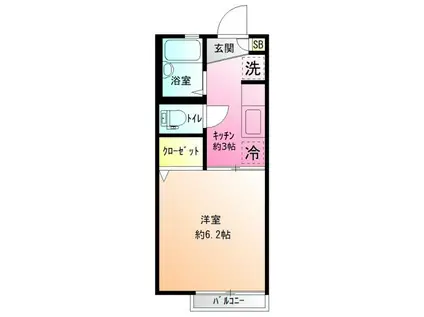 アビタシオンジュネス(1K/1階)の間取り写真