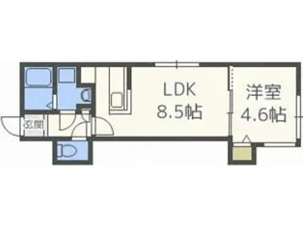 アイプラス平岸(1LDK/2階)の間取り写真