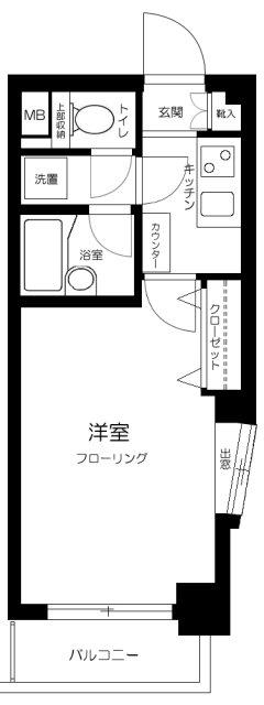 ティアラ大崎(1K/5階)の間取り写真